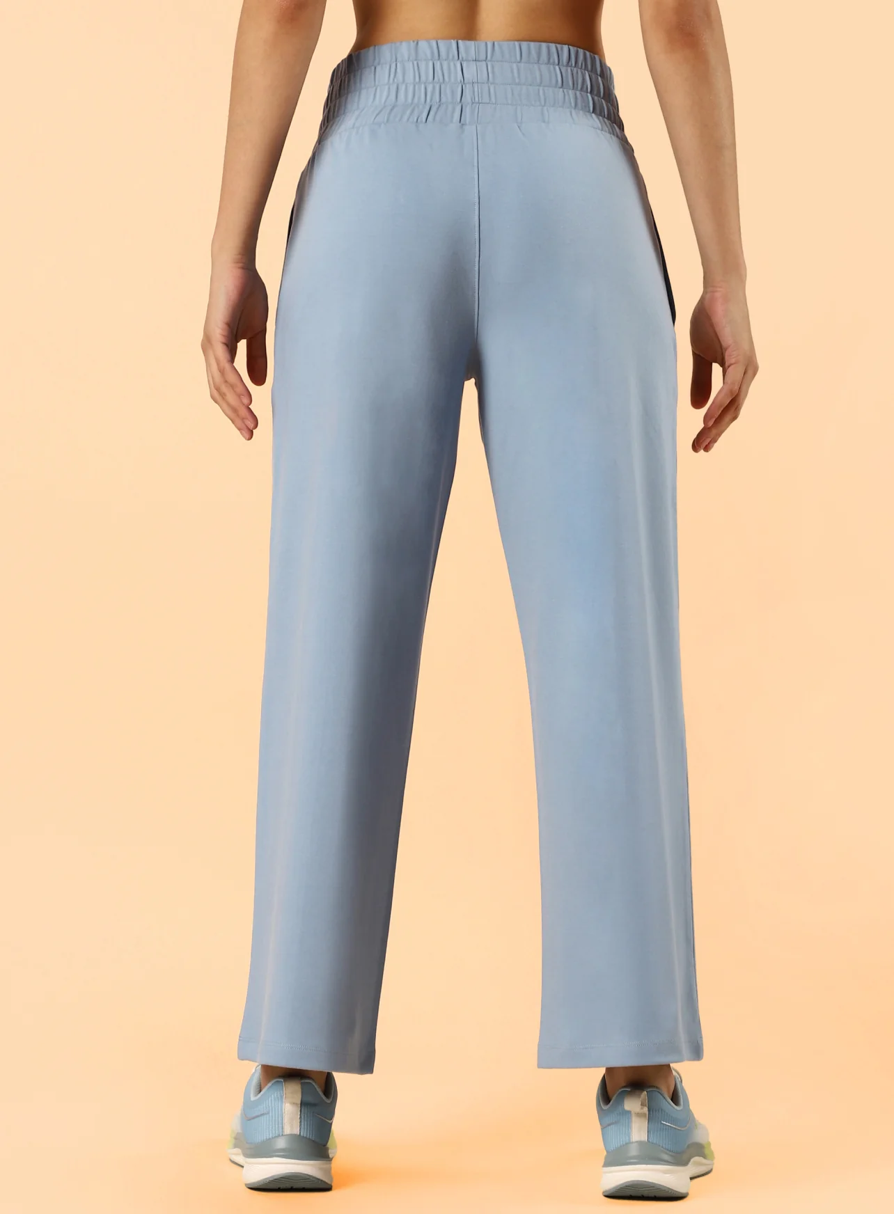Women's Blue Flex Premium Wide Leg High Waist Pants - Image 6