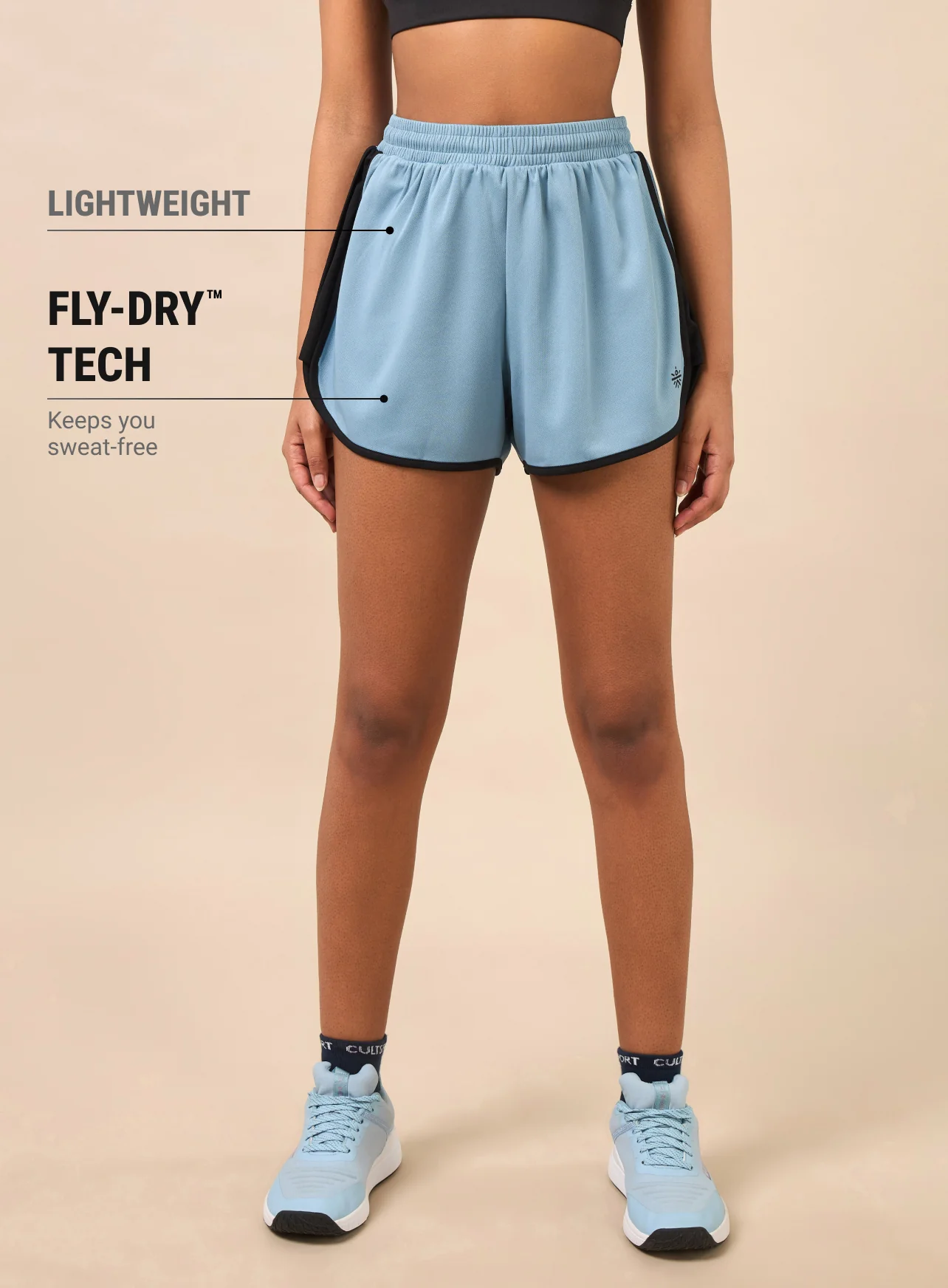 Women's Blue Flex Shorts - Image 4