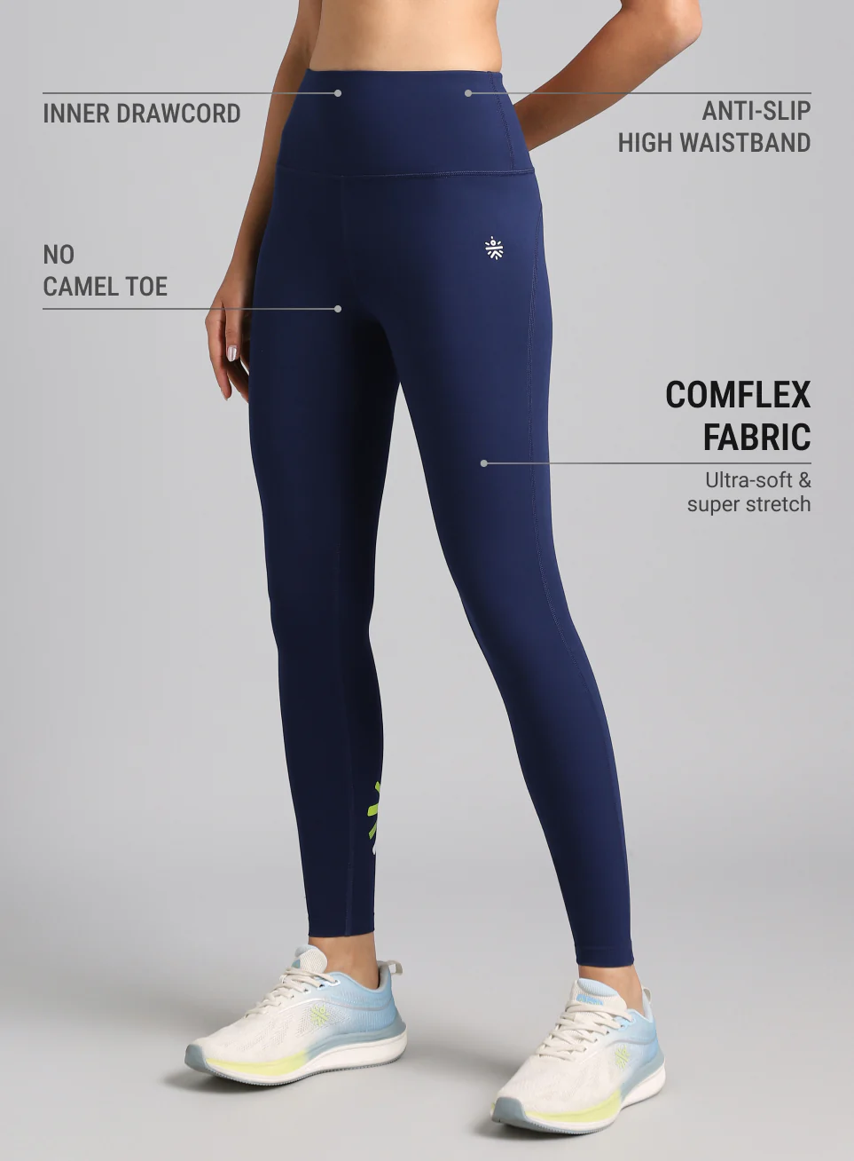 Women's Blue Graphic Print Active Tights - Image 5