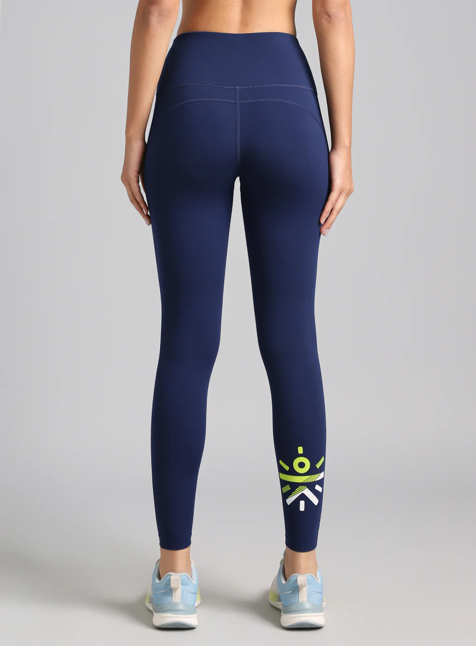 Women's Blue Graphic Print Active Tights - Image 6