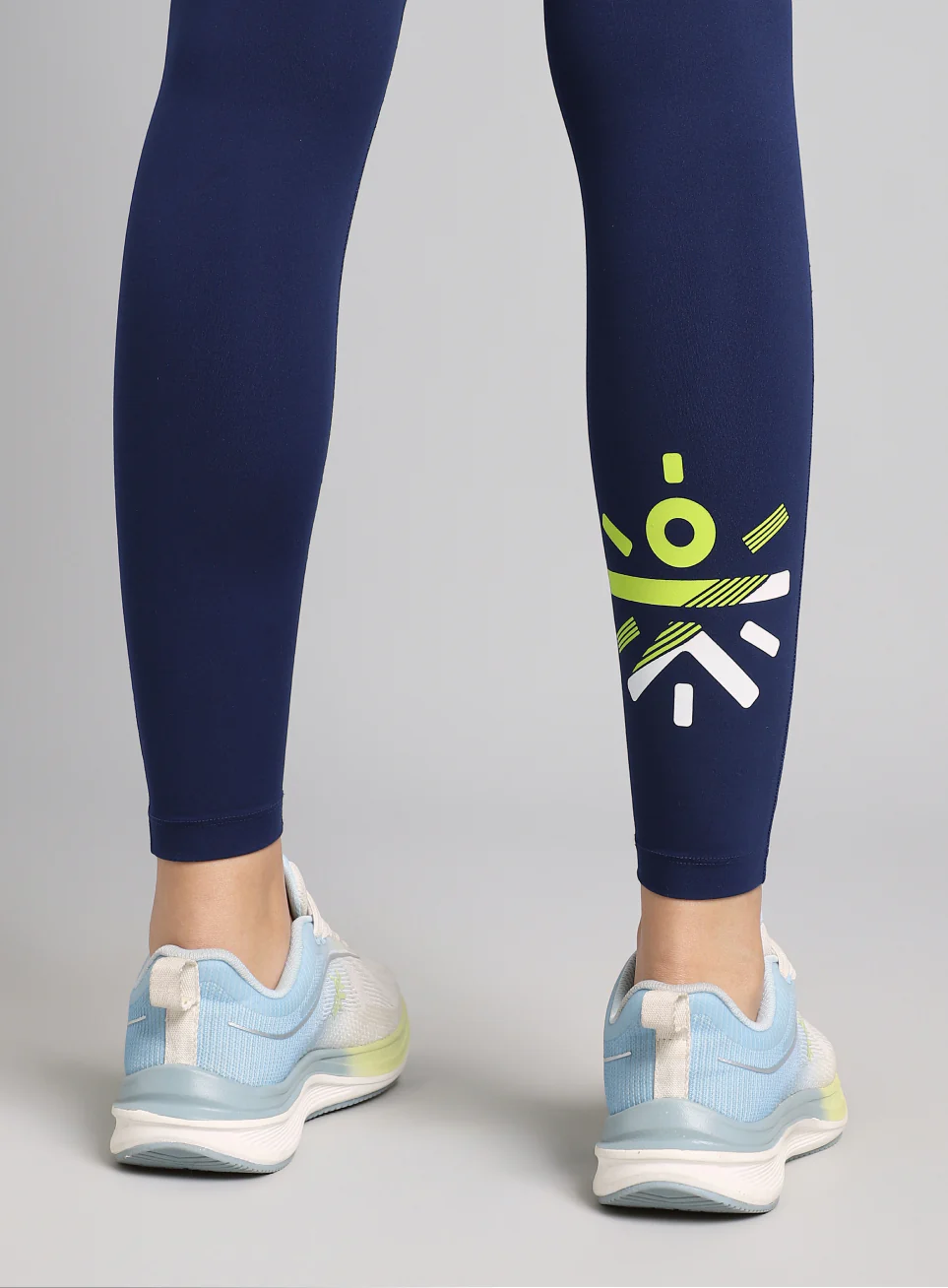 Women's Blue Graphic Print Active Tights - Image 7