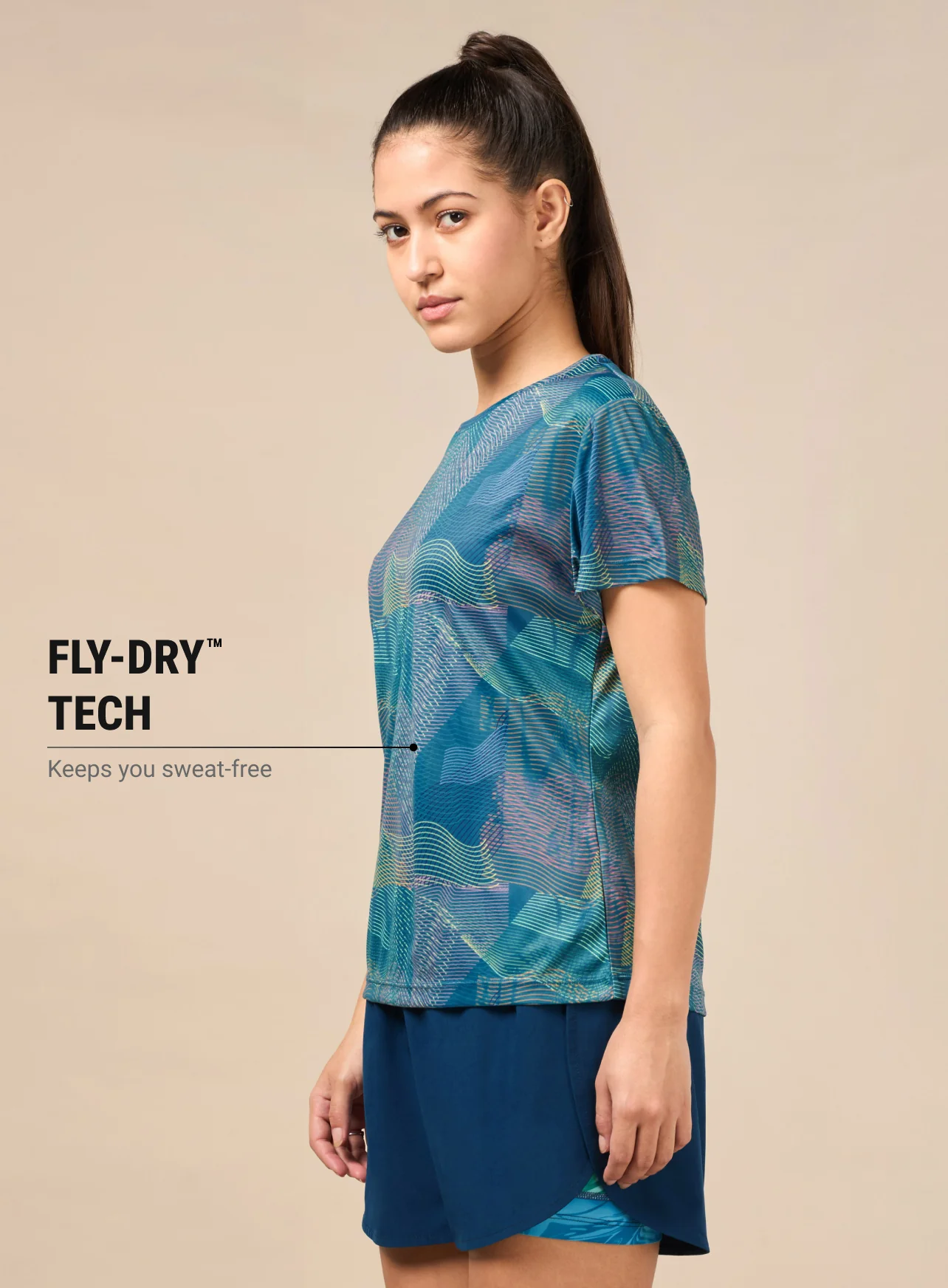 Women's Blue High Energy Line Training T-shirt - Image 5