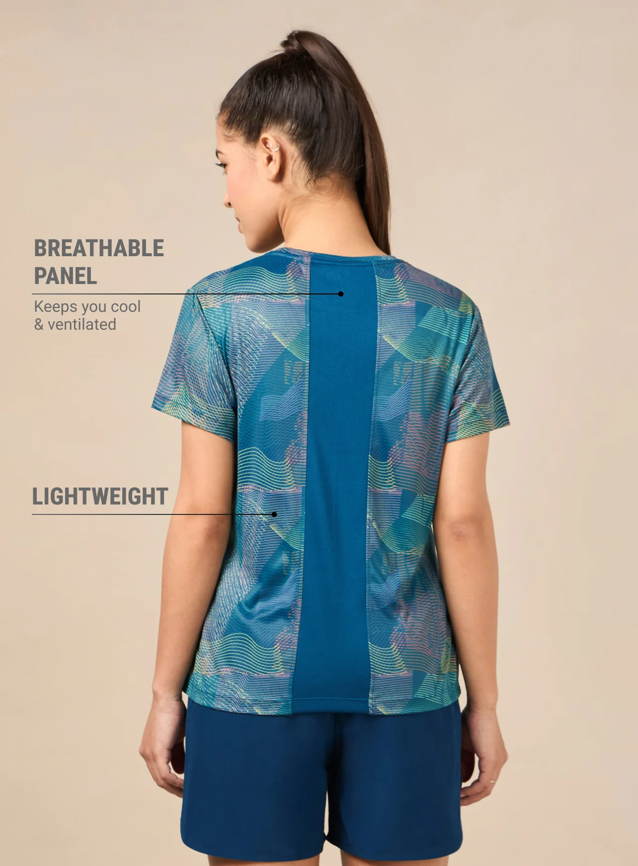 Women's Blue High Energy Line Training T-shirt - Image 6