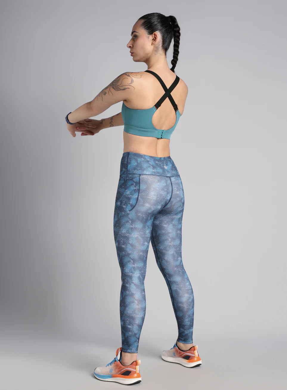 Women's Blue High Impact Running Bra - Image 2