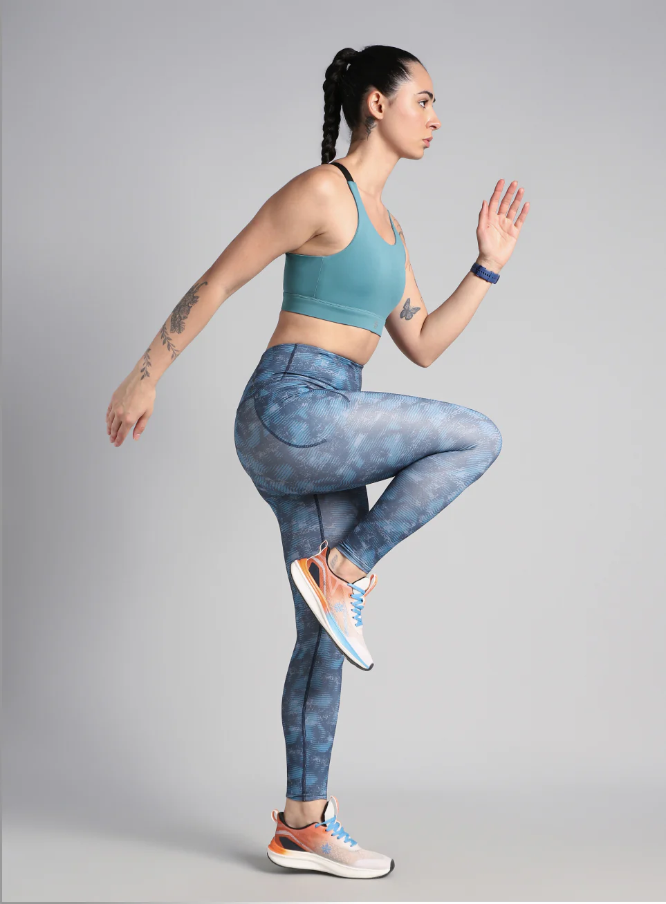 Women's Blue High Impact Running Bra - Image 3