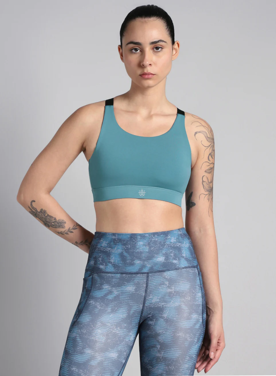 Women's Blue High Impact Running Bra - Image 4