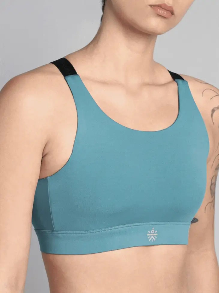 Women's Blue High Impact Running Bra - Image 8