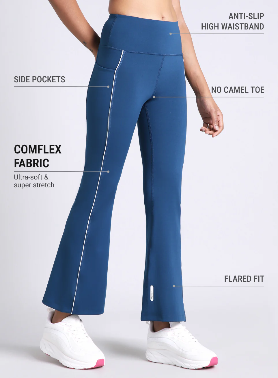 Women's Blue Hype Up Flare COMFlex Flarepants - Image 5