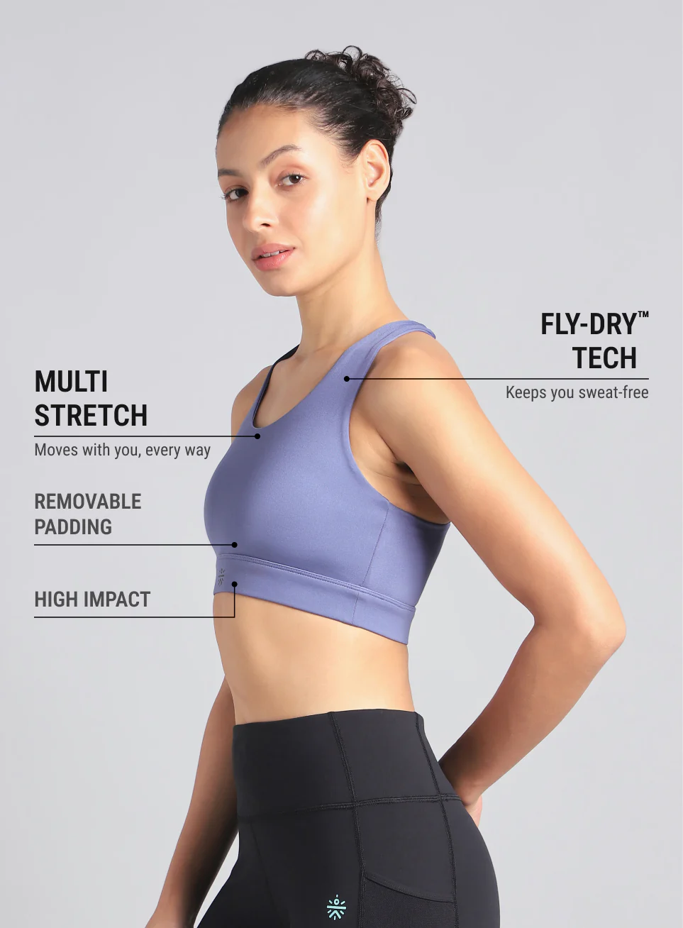 Women's Blue Hype Up High Support Training Bra - Image 5