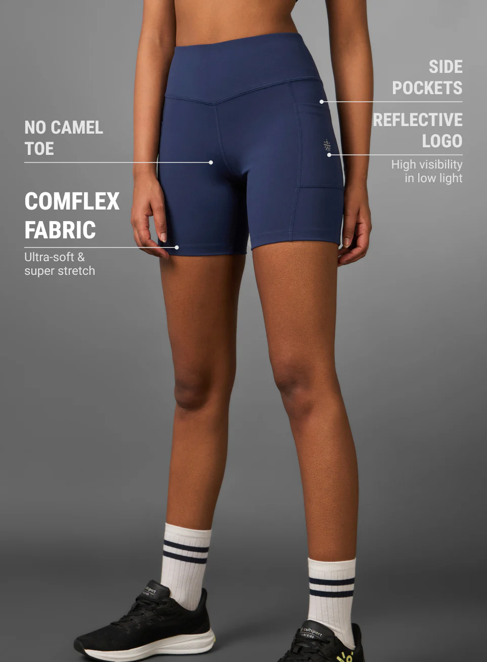 Women's Blue Multi Sports Cycling COMFLex Shorts - Image 5