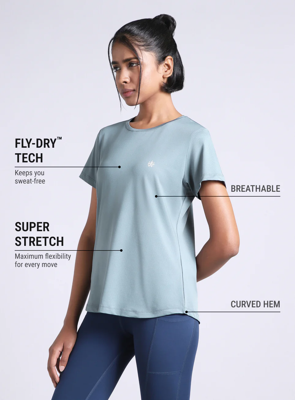 Women's Blue Must Have Workout T-shirt - Image 5