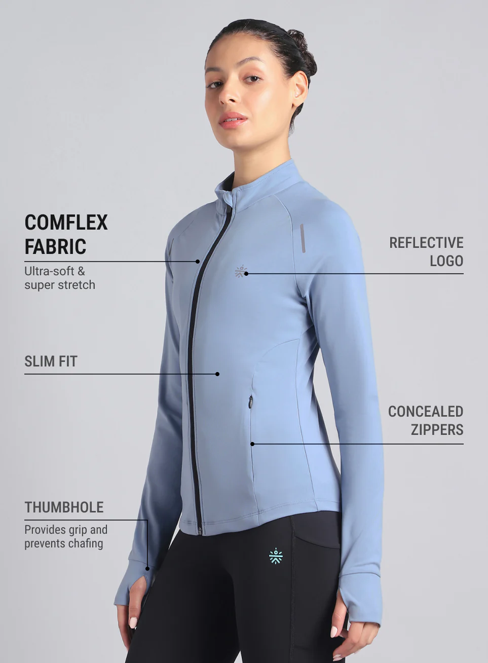Women's Blue Performance Training Essential COMFlex Jacket - Image 5