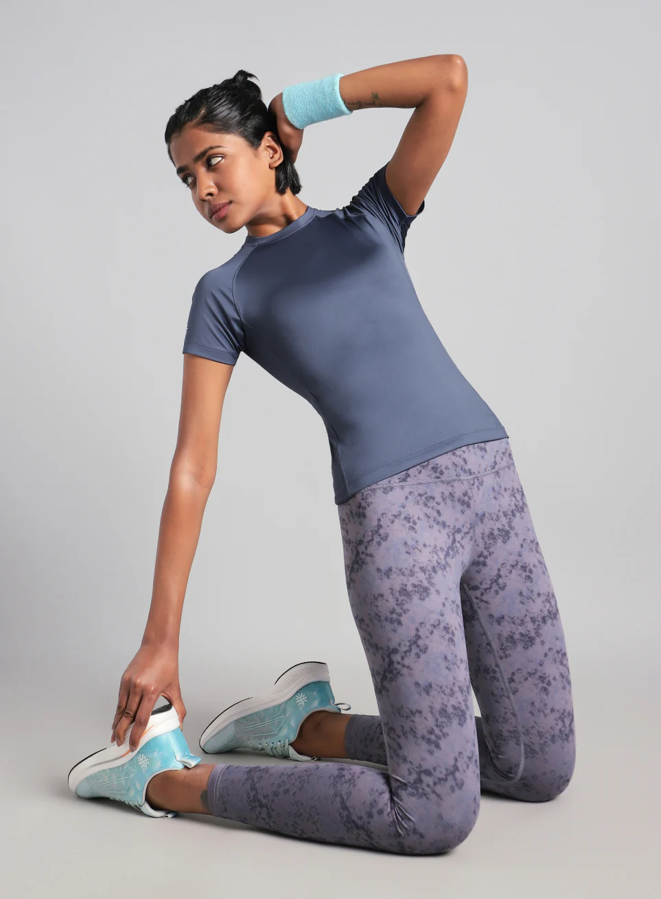 Women's Blue Power Compression T-shirt - Image 2