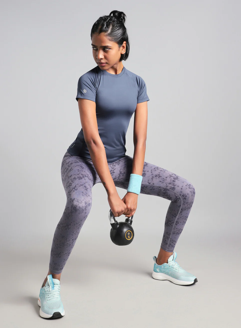 Women's Blue Power Compression T-shirt - Image 3