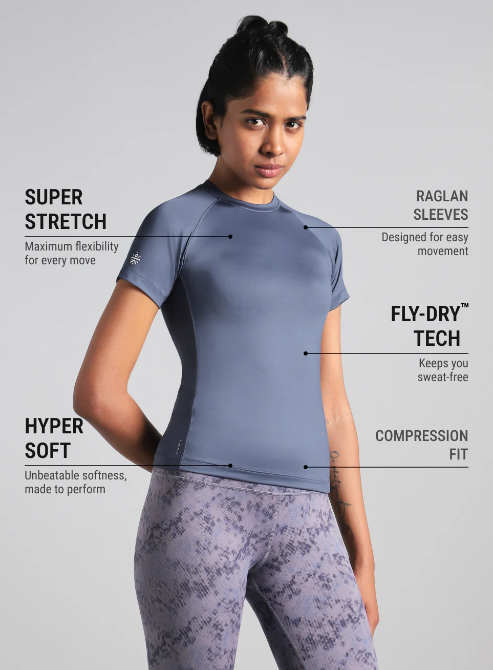 Women's Blue Power Compression T-shirt - Image 5