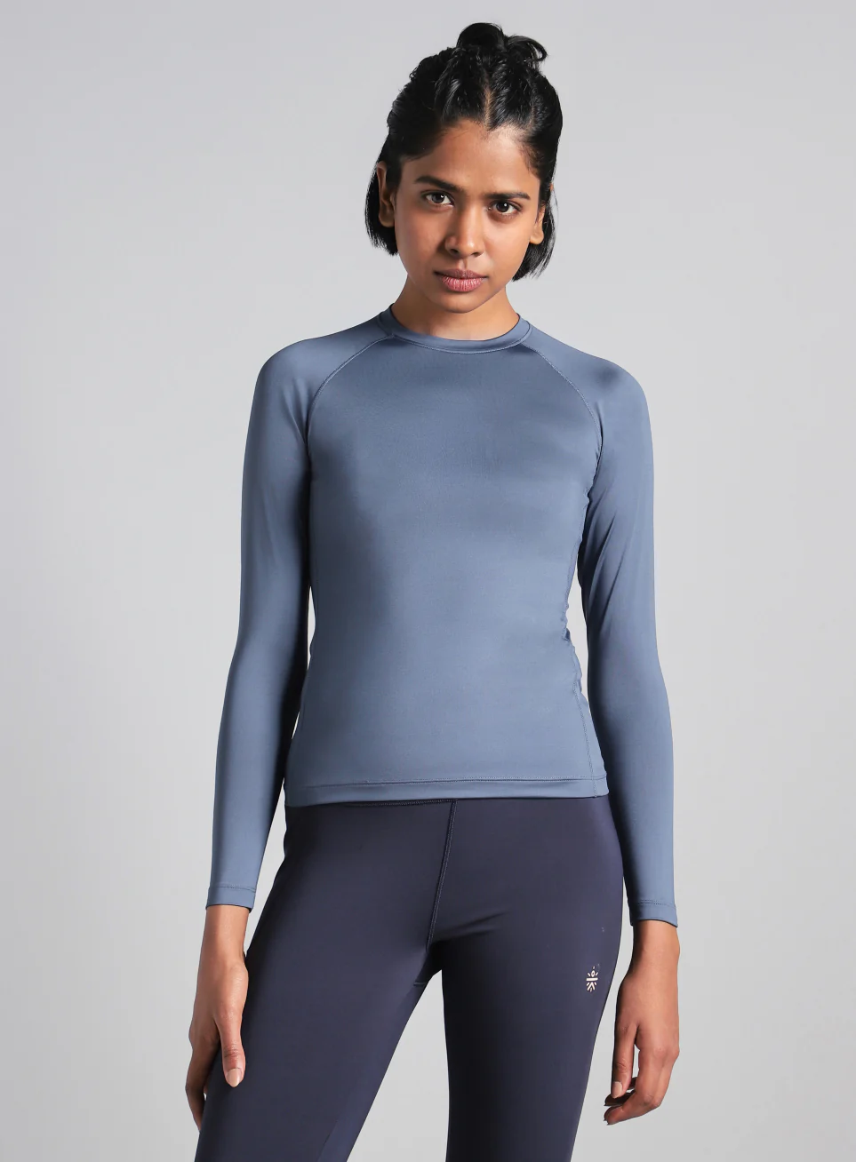 Women's Blue Power Full Sleeve Compression T-shirt - Image 4
