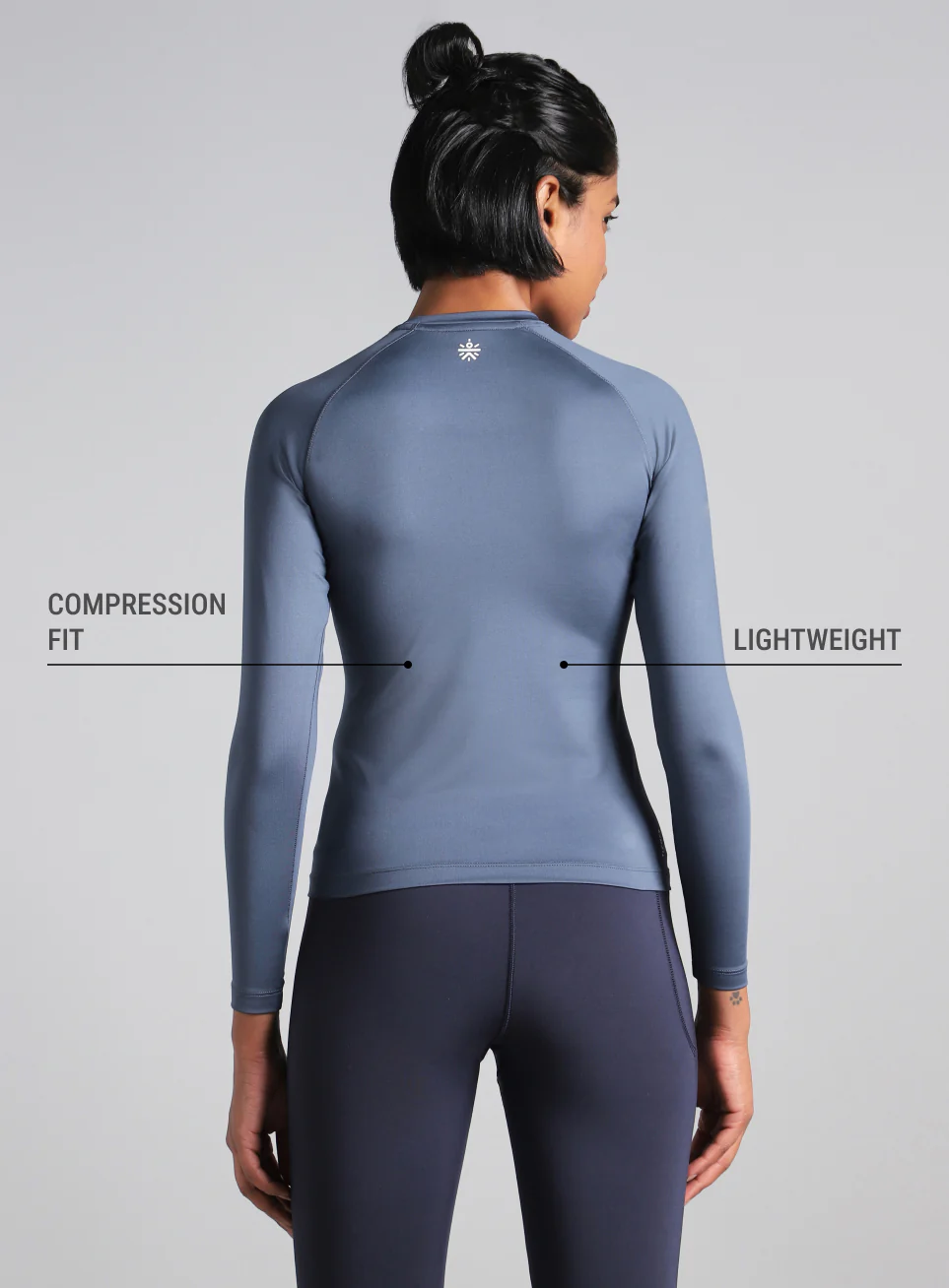 Women's Blue Power Full Sleeve Compression T-shirt - Image 6