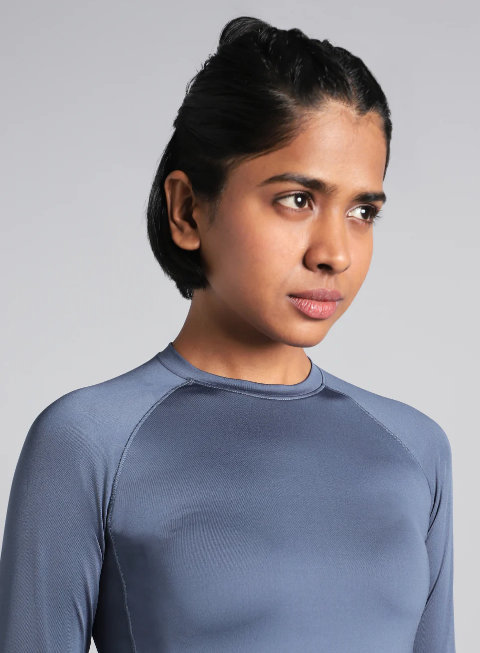 Women's Blue Power Full Sleeve Compression T-shirt - Image 7