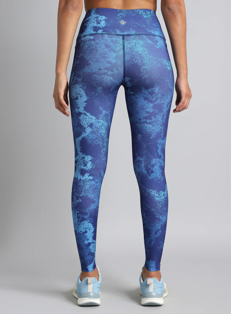 Women's Blue Printed Train All Day COMFlex Tights - Image 6