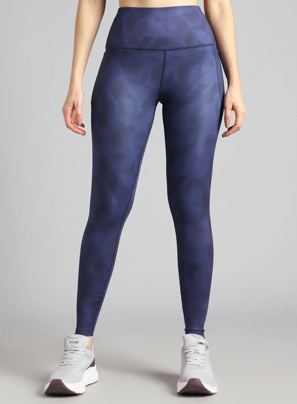 Women's Blue Printed Train All Day COMFlex Tights - Image 4