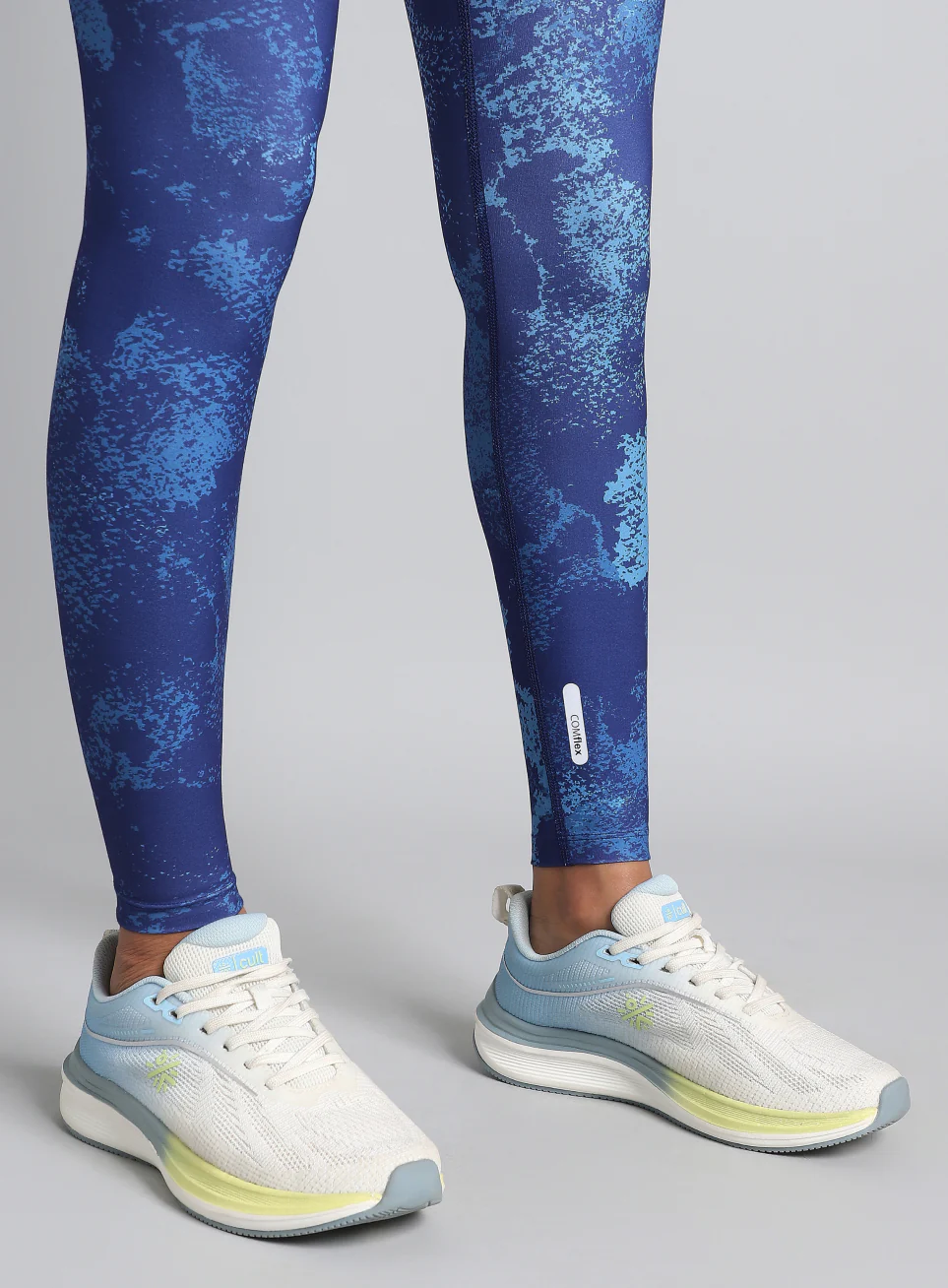 Women's Blue Printed Train All Day COMFlex Tights - Image 8
