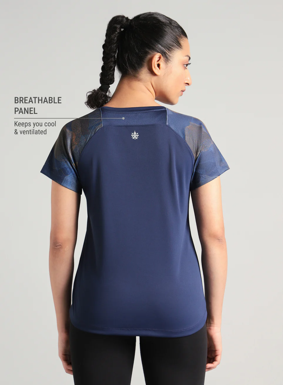 Women's Blue Printed Ultimate Training T-shirt - Image 6