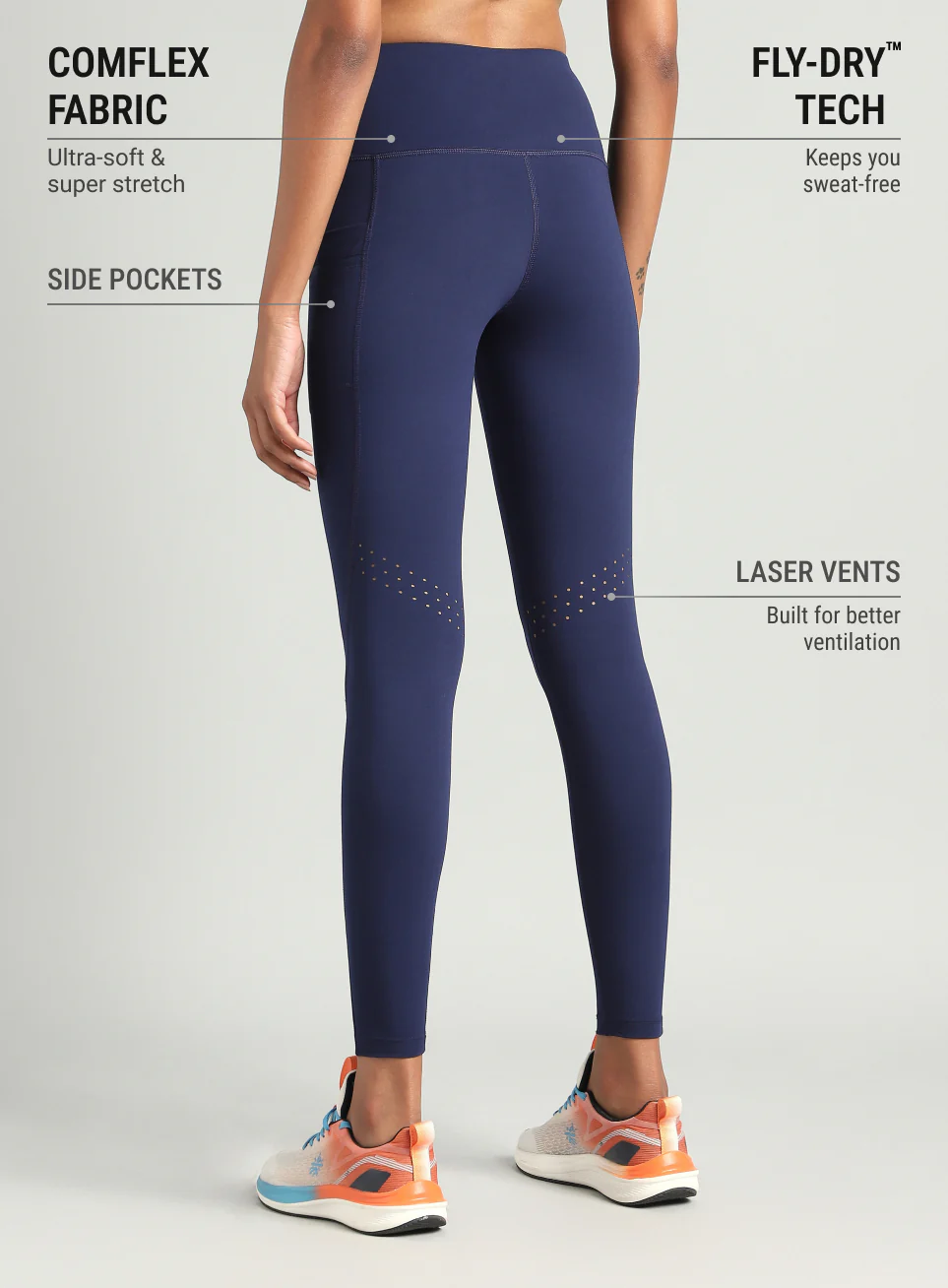Women's Blue Run Beyond COMFlex Tights - Image 6