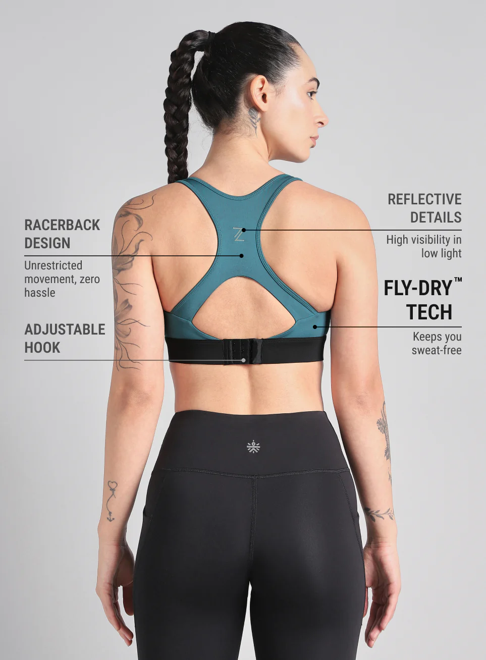 Women's Blue Run Forward High Support Bra - Image 6