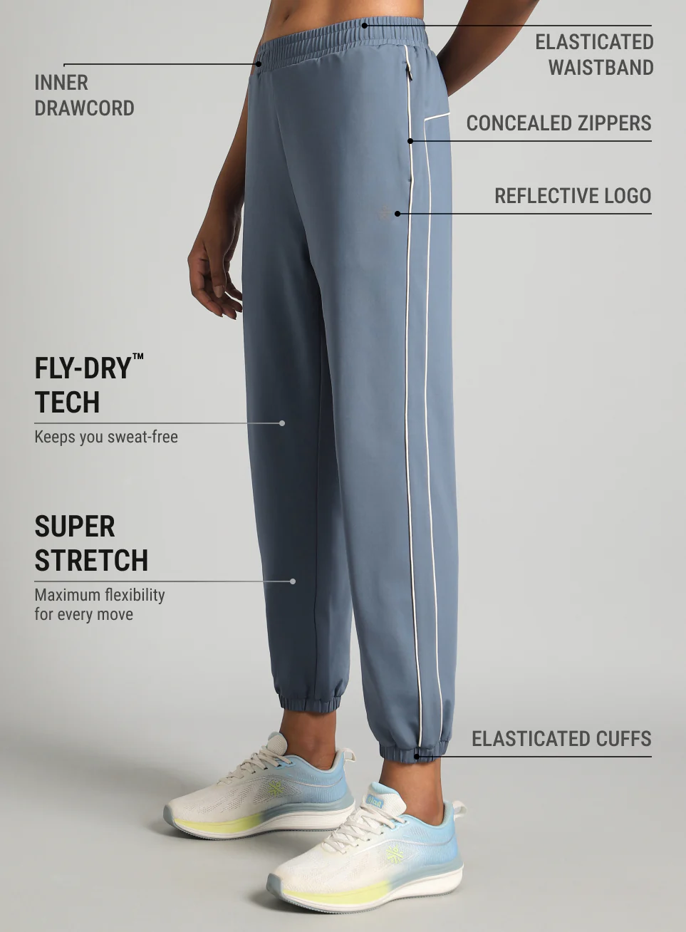 Women's Blue Running Pro Joggers - Image 5