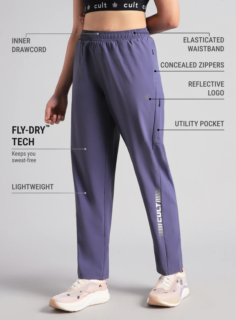 Women's Blue Speed Flex Trackpants - Image 5