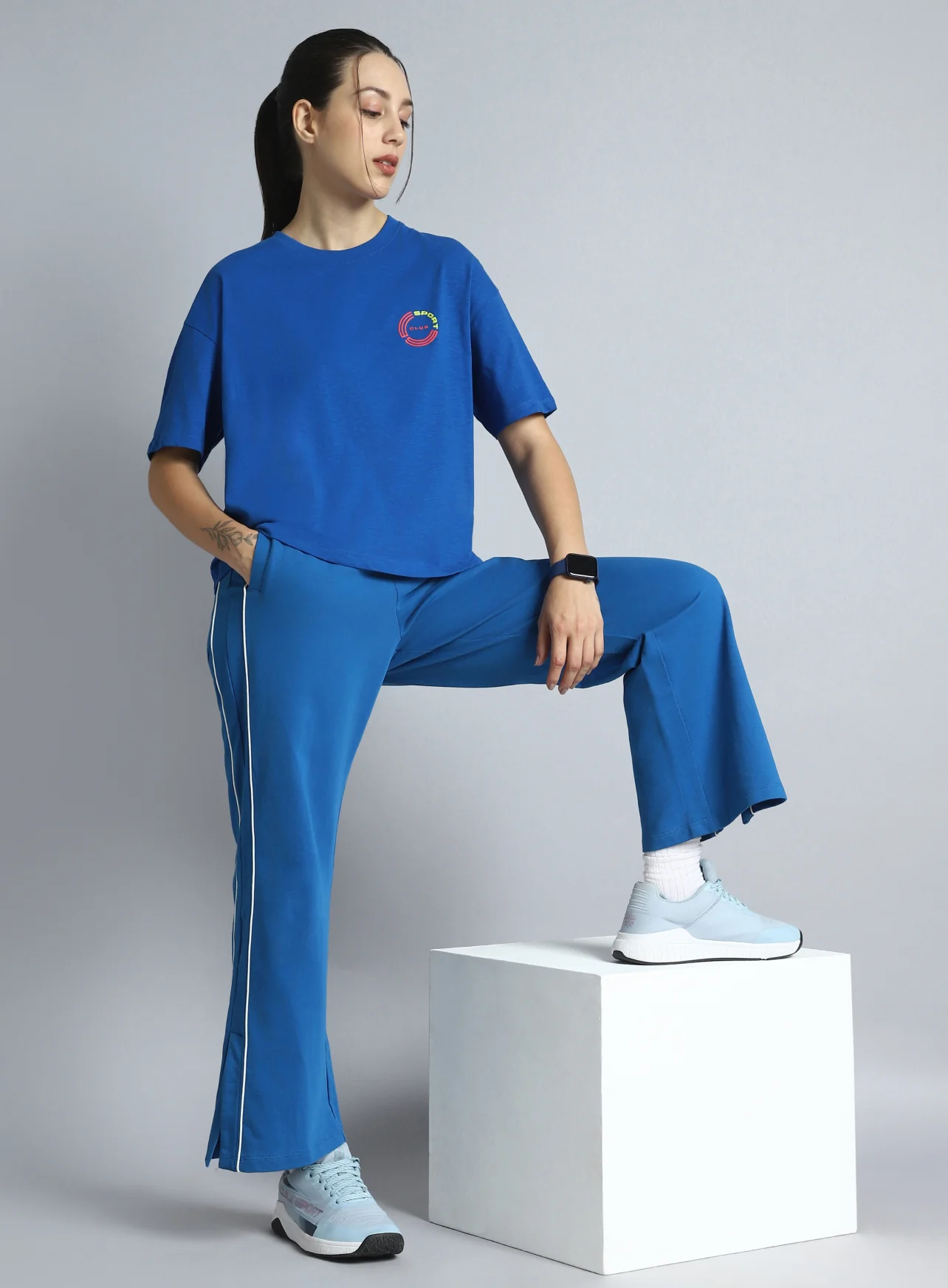 Women's Blue Sports Club T-shirt - Image 3