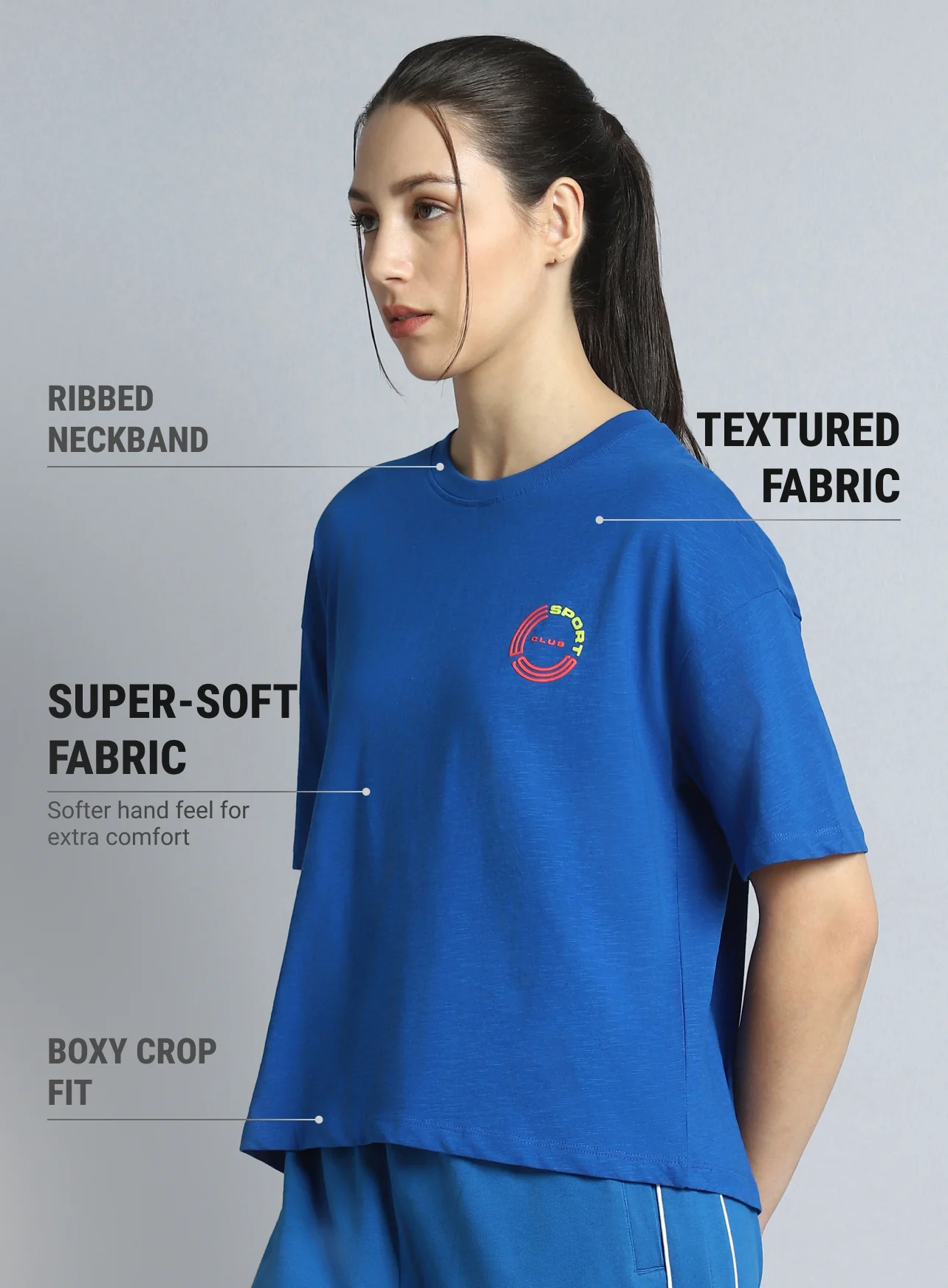 Women's Blue Sports Club T-shirt - Image 5