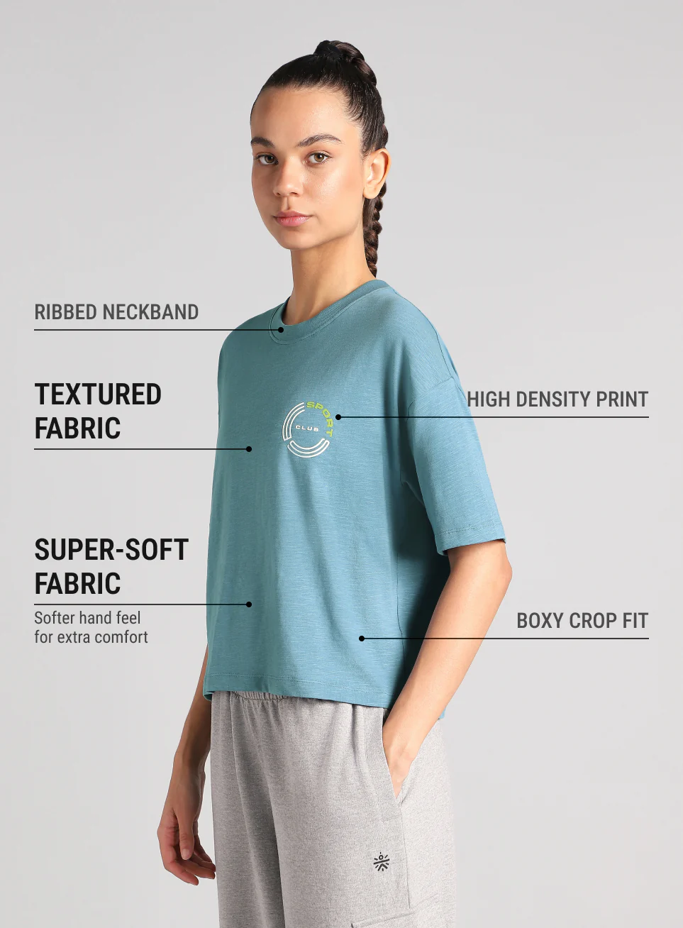 Women's Blue Sports Club T-shirt - Image 5