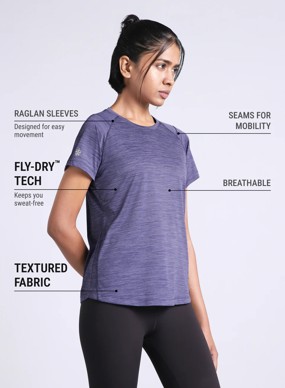 Women's Blue Training Elevate Sculpt T-shirt - Image 5