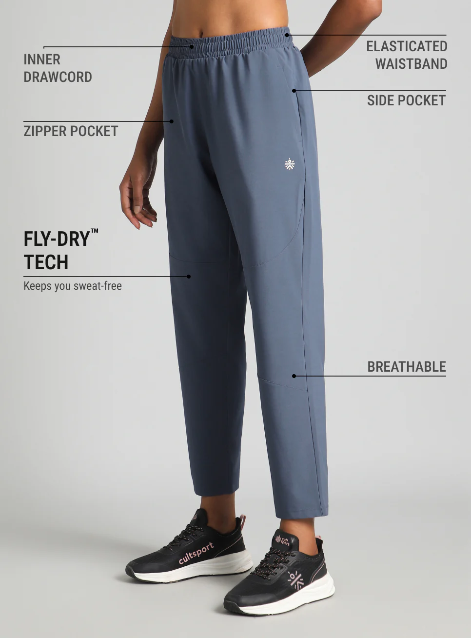 Women's Blue Training Sculpt Trackpants - Image 5
