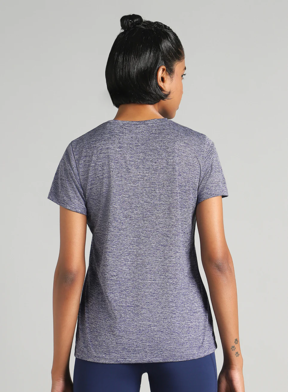 Women's Blue Training Textured T-shirt - Image 6