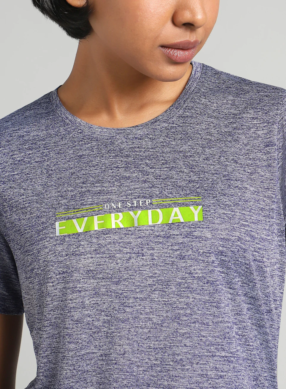 Women's Blue Training Textured T-shirt - Image 7