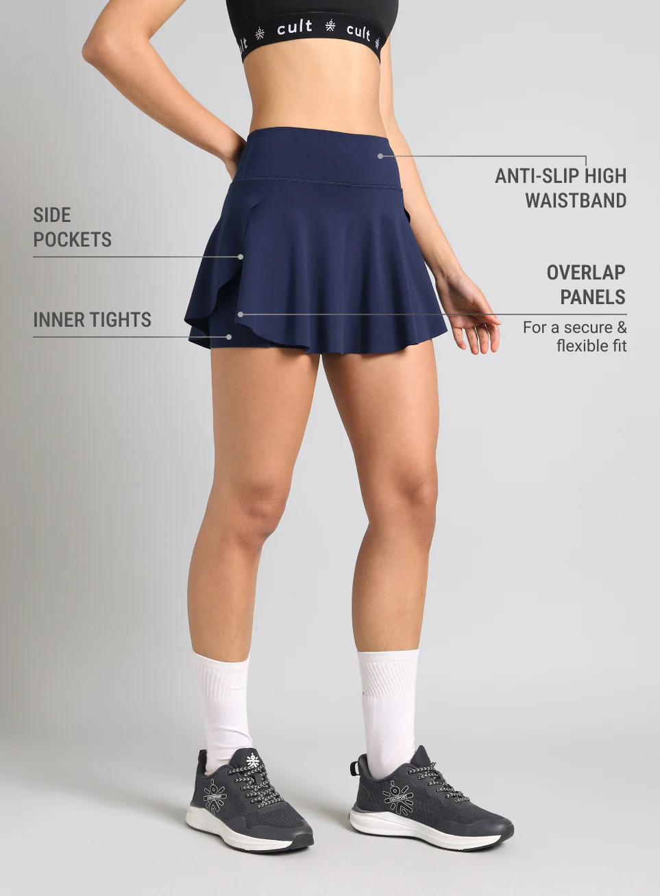 Women's Blue True Performance Sculpted COMFlex Skorts - Image 5