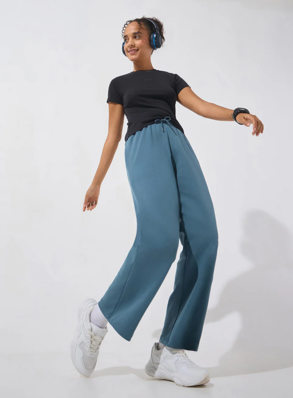Women's Blue Ultra Luxe Classic Trackpants - Image 3