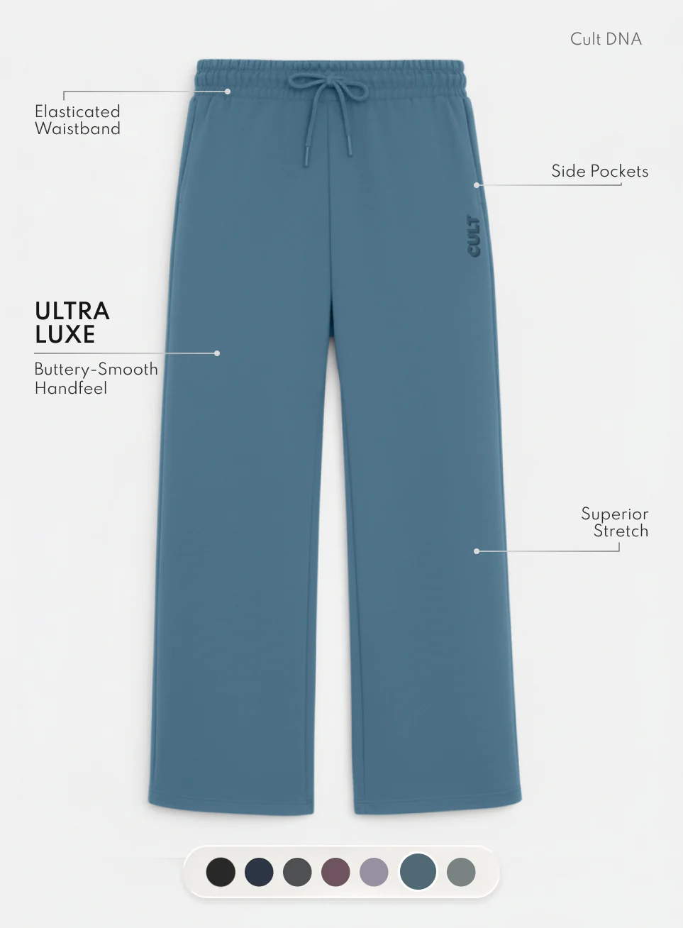 Women's Blue Ultra Luxe Classic Trackpants - Image 4