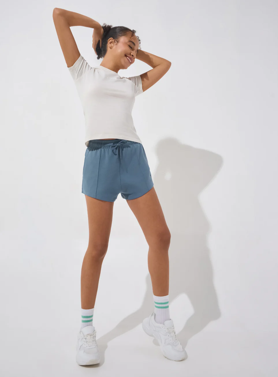 Women's Blue Ultra Luxe Tailored Shorts - Image 2