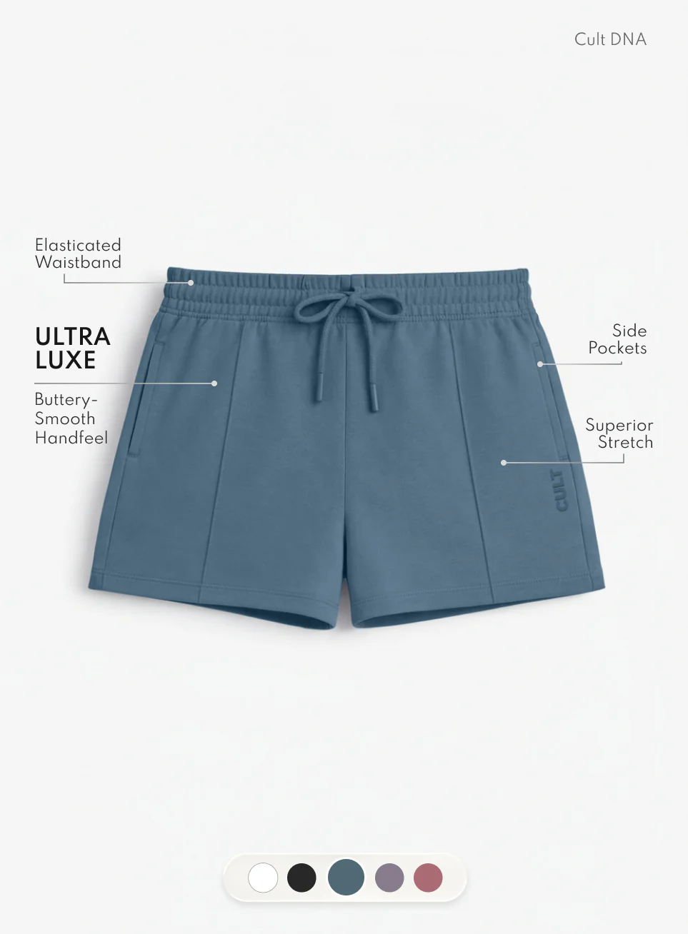 Women's Blue Ultra Luxe Tailored Shorts - Image 4