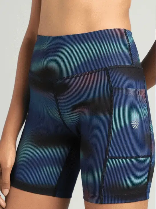 Women's Blue Urban Camo Printed COMFlex Cycling Shorts - Image 8