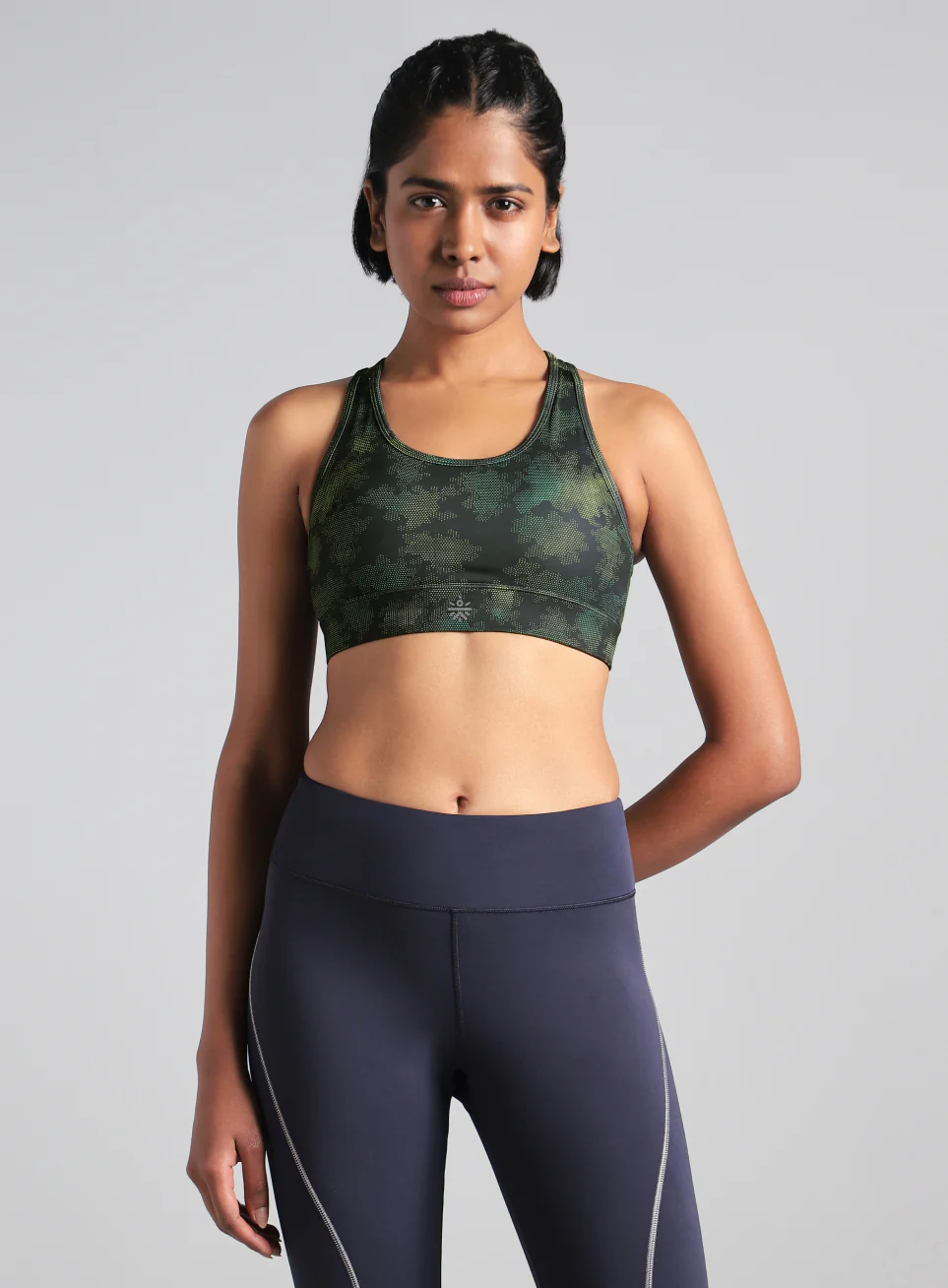 Women's Blue Urban Camo Running High Support Bra - Image 4