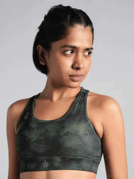 Women's Blue Urban Camo Running High Support Bra - Image 7