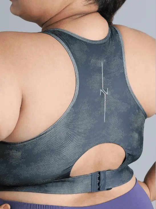 Women's Blue Urban Camo Running High Support Plus Size Bra - Image 7