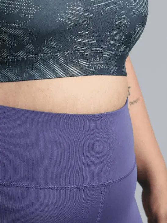 Women's Blue Urban Camo Running High Support Plus Size Bra - Image 8