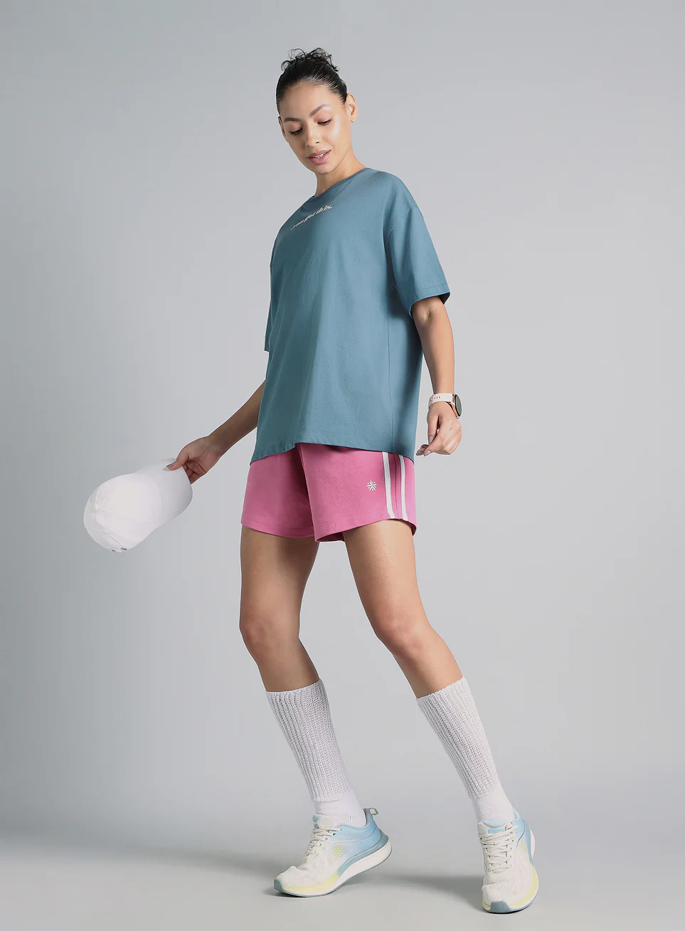 Women's Blue You Got This Puff Print Peach Oversized T-shirt - Image 2