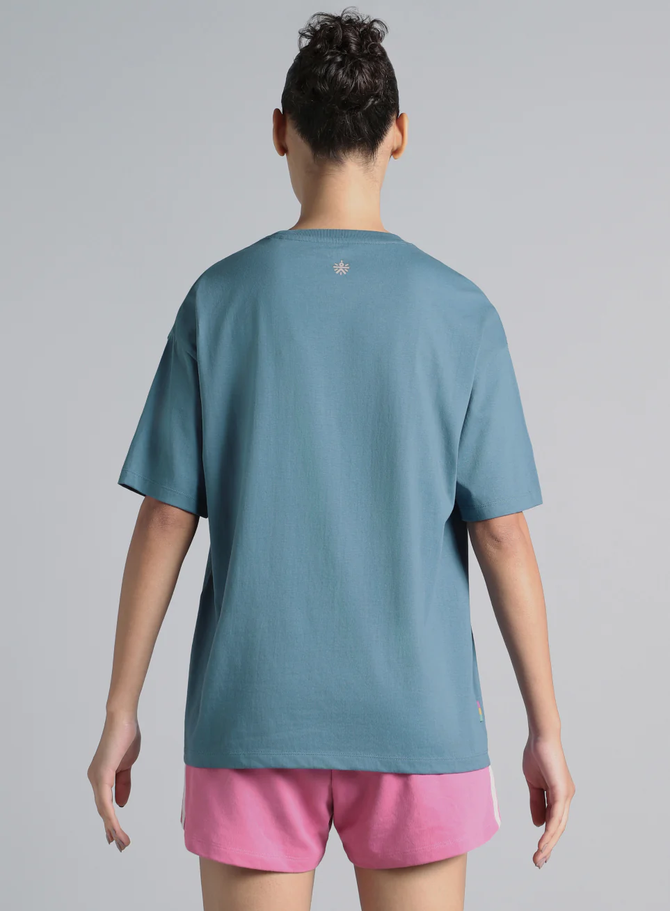 Women's Blue You Got This Puff Print Peach Oversized T-shirt - Image 6