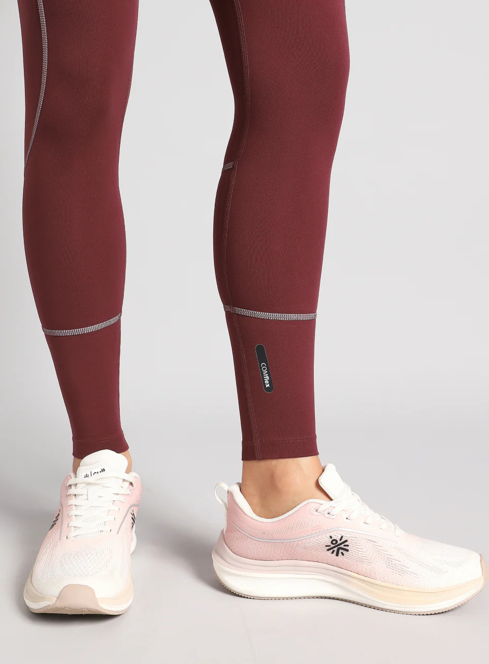 Women's Brown Absolute Fit Solid Running Tights - Image 7